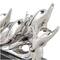 15.5" Silver Ceramic Dolphin Sculpture with Black Block Base